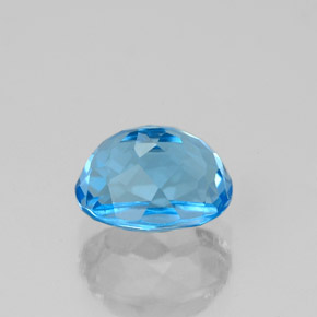 2.18캐럿 천연 스위스 블루 토파즈, 타원형 컷, 8×6 mm, VVS