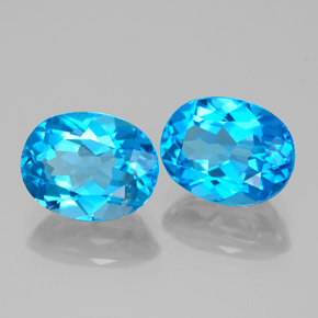 캐럿 천연 스위스 블루 토파즈 보석, 타원형 컷, 9.1×7.1 mm, VS
