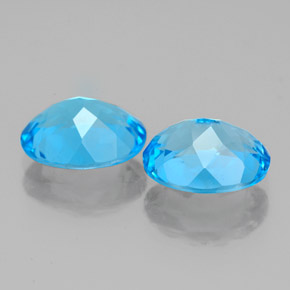 캐럿 천연 스위스 블루 토파즈 보석, 타원형 컷, 9.1×7.1 mm, VVS-VS
