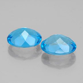 캐럿 천연 스위스 블루 토파즈 보석, 타원형 컷, 9.1×7 mm, VVS-VS