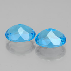 캐럿 천연 스위스 블루 토파즈 보석, 타원형 컷, 9.1×7.1 mm, VVS-VS