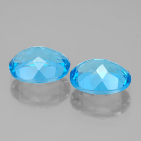 캐럿 천연 스위스 블루 토파즈 보석, 타원형 컷, 9.1×7.2 mm, VVS-VS