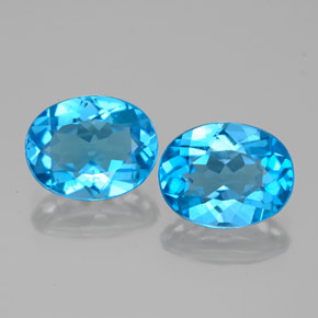 캐럿 천연 스위스 블루 토파즈 보석, 타원형 컷, 9×7.1 mm, VS-SI