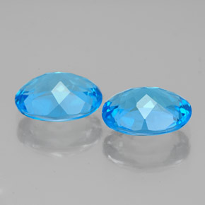 캐럿 천연 스위스 블루 토파즈 보석, 타원형 컷, 9×7.1 mm, VS-SI