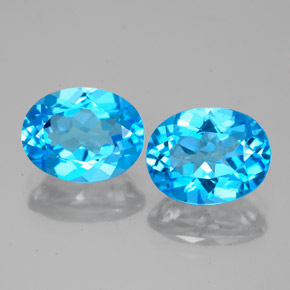 캐럿 천연 스위스 블루 토파즈 보석, 타원형 컷, 9.1×7.2 mm, VS