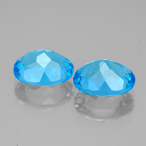 캐럿 천연 스위스 블루 토파즈 보석, 타원형 컷, 9.1×7.2 mm, VS