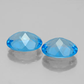 캐럿 천연 스위스 블루 토파즈 보석, 타원형 컷, 9×7.1 mm, VVS-VS
