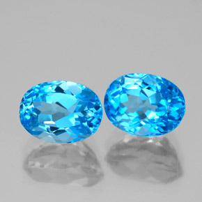캐럿 천연 스위스 블루 토파즈 보석, 타원형 컷, 8.1×6.1 mm, VVS-VS
