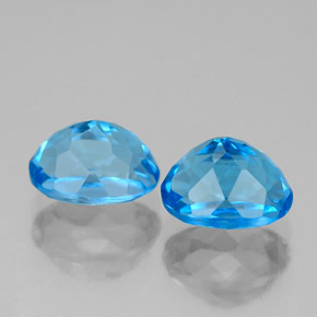 캐럿 천연 스위스 블루 토파즈 보석, 타원형 컷, 8.1×6.1 mm, VVS-VS