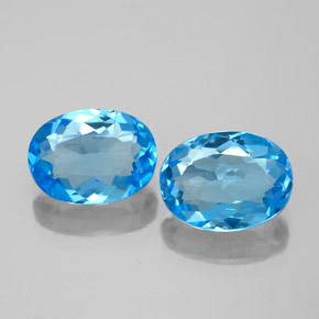 캐럿 천연 스위스 블루 토파즈 보석, 타원형 컷, 8.3×6.2 mm, VS