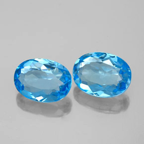 캐럿 천연 스위스 블루 토파즈 보석, 타원형 컷, 8.3×6.2 mm, VS