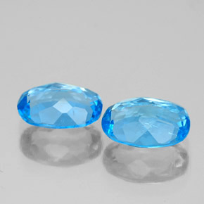 캐럿 천연 스위스 블루 토파즈 보석, 타원형 컷, 8.3×6.2 mm, VS