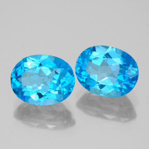 캐럿 천연 스위스 블루 토파즈 보석, 타원형 컷, 9.1×7.2 mm, VS