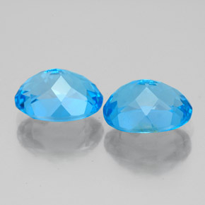 캐럿 천연 스위스 블루 토파즈 보석, 타원형 컷, 9.1×7.2 mm, VS