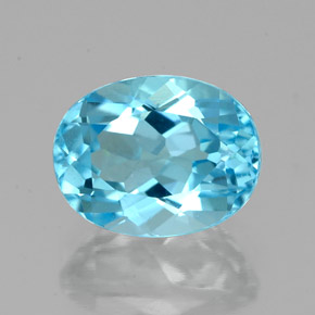 2.80캐럿 천연 스위스 블루 토파즈, 타원형 컷, 9.2×7.2 mm, VVS-VS