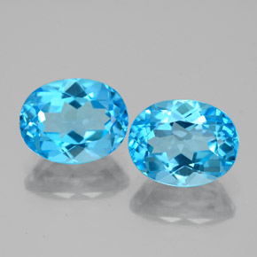5.15캐럿 천연 스위스 블루 토파즈 보석, 타원형 컷, 9.1×7.1 mm, VVS-VS