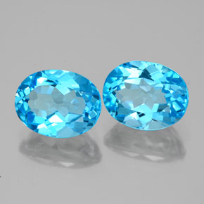 5.15캐럿 천연 스위스 블루 토파즈 보석, 타원형 컷, 9.1×7.1 mm, VVS-VS