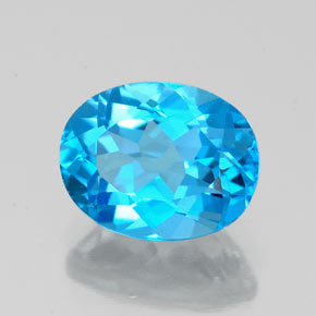 2.50캐럿 천연 스위스 블루 토파즈, 타원형 컷, 9.1×7.1 mm, VVS-VS