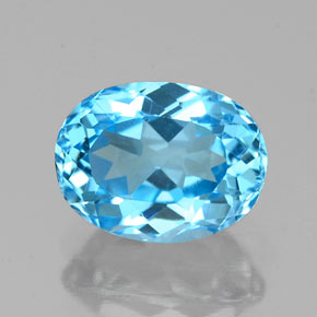 1.81캐럿 천연 스위스 블루 토파즈, 타원형 컷, 8×6.1 mm, VS