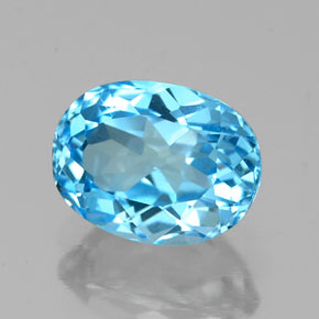 1.81캐럿 천연 스위스 블루 토파즈, 타원형 컷, 8×6.1 mm, VS