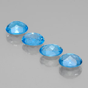 6.29캐럿 천연 스위스 블루 토파즈, 타원형 컷, 8×6 mm, VVS-VS