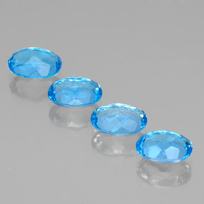 캐럿 천연 스위스 블루 토파즈 보석, 타원형 컷, 8.1×6.1 mm, VS