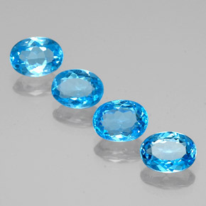 6.14캐럿 천연 스위스 블루 토파즈 보석, 타원형 컷, 7.9×6 mm, VVS-VS