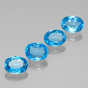 6.14캐럿 천연 스위스 블루 토파즈 보석, 타원형 컷, 7.9×6 mm, VVS-VS