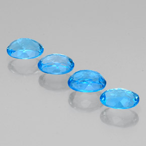 6.14캐럿 천연 스위스 블루 토파즈 보석, 타원형 컷, 7.9×6 mm, VVS-VS