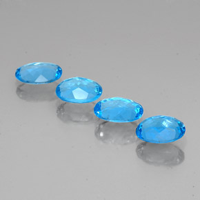 캐럿 천연 스위스 블루 토파즈 보석, 타원형 컷, 8×6 mm, VS
