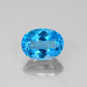 1.78캐럿 천연 스위스 블루 토파즈, 타원형 컷, 8.2×6.1 mm, VS-SI