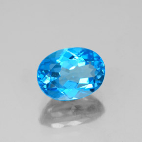 1.78캐럿 천연 스위스 블루 토파즈, 타원형 컷, 8.2×6.1 mm, VS-SI