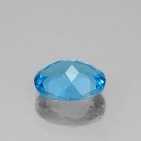 2.21캐럿 천연 스위스 블루 토파즈, 타원형 컷, 9.2×7.2 mm, VVS-VS