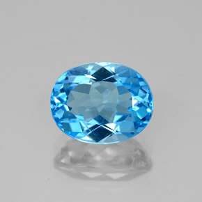 2.53캐럿 천연 스위스 블루 토파즈, 타원형 컷, 9×7.2 mm, VS