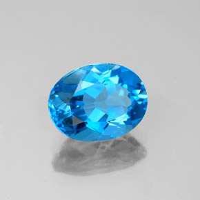 2.28캐럿 천연 스위스 블루 토파즈, 타원형 컷, 9×7 mm, VS