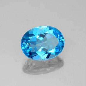 2.44캐럿 천연 스위스 블루 토파즈, 타원형 컷, 9.2×7.2 mm, VVS