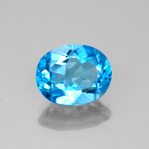 2.36캐럿 천연 스위스 블루 토파즈, 타원형 컷, 9.2×7.4 mm, VS-SI
