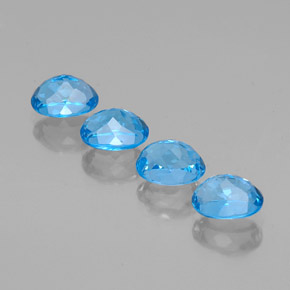 7.30캐럿 천연 스위스 블루 토파즈 보석, 타원형 컷, 8×6.1 mm, VVS-VS