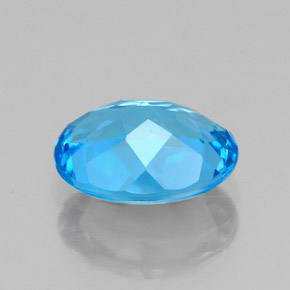 2.18캐럿 천연 스위스 블루 토파즈, 타원형 컷, 9×7.1 mm, VS
