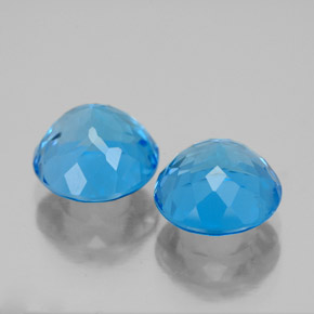 캐럿 천연 스위스 블루 토파즈 보석, 라운드 컷, 7.96 mm, VS