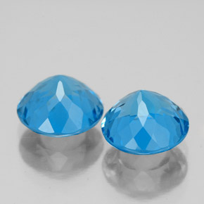 캐럿 천연 스위스 블루 토파즈 보석, 라운드 컷, 7.99 mm, VS