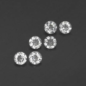 캐럿 천연 화이트 토파즈 보석, 라운드 컷, 4.08 mm, VS