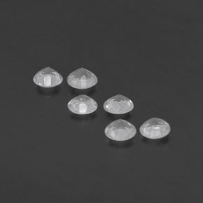 캐럿 천연 화이트 토파즈 보석, 라운드 컷, 4.08 mm, VS