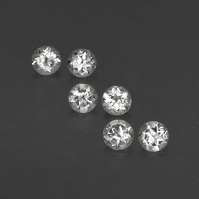 캐럿 천연 화이트 토파즈 보석, 라운드 컷, 4.11 mm, VVS-VS