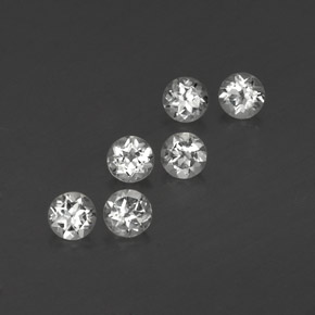 캐럿 천연 화이트 토파즈 보석, 라운드 컷, 4.11 mm, VVS-VS