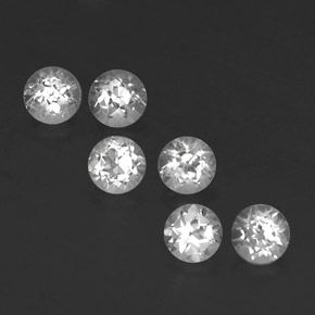 캐럿 천연 화이트 토파즈 보석, 라운드 컷, 4.07 mm, VVS-VS