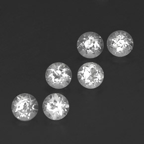 캐럿 천연 화이트 토파즈 보석, 라운드 컷, 4.07 mm, VVS-VS