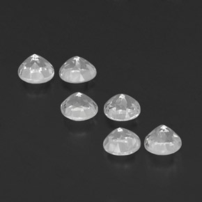 캐럿 천연 화이트 토파즈 보석, 라운드 컷, 4.07 mm, VVS-VS