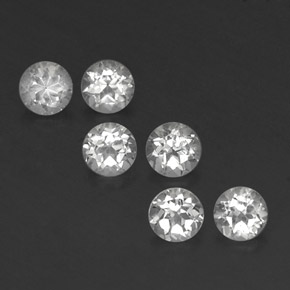 캐럿 천연 화이트 토파즈 보석, 라운드 컷, 4.04 mm, VVS-VS