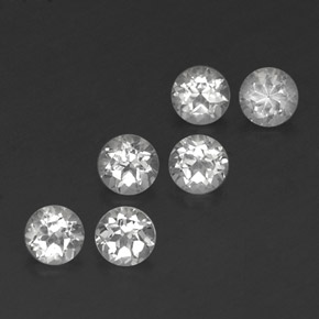 캐럿 천연 화이트 토파즈 보석, 라운드 컷, 4.04 mm, VVS-VS